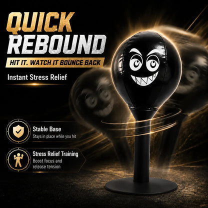 Desktop Boxing Bag, Funny Toy Speed Trainer with Durable PU Ball & Carbon-Steel Spring, Suction Cup Mount to Relieve Stress on Office Desks