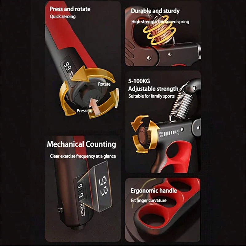 Adjustable Grip Strengthener for Enhanced Muscle Recovery - Perfect for All Fitness Levels!